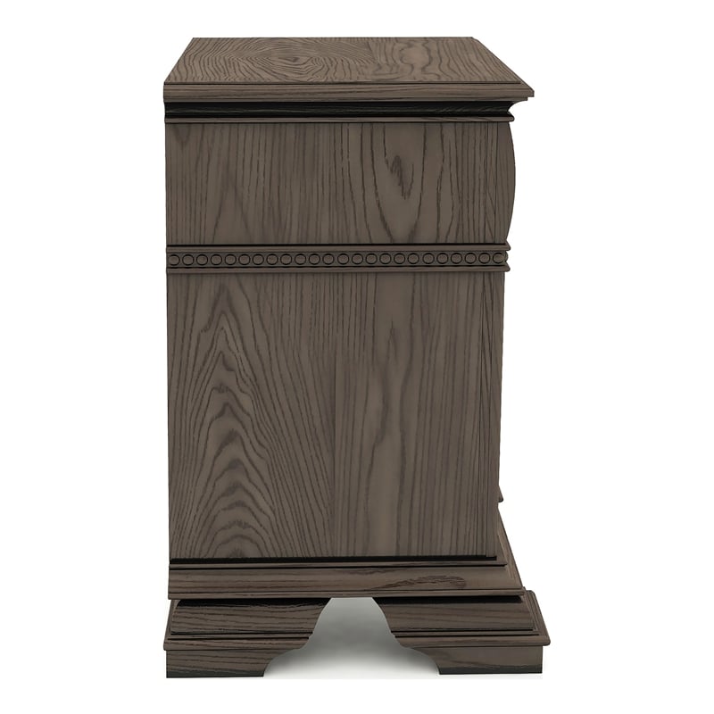 Furniture of America Charo Wood 2-Drawer Nightstand with USB Port in Gray