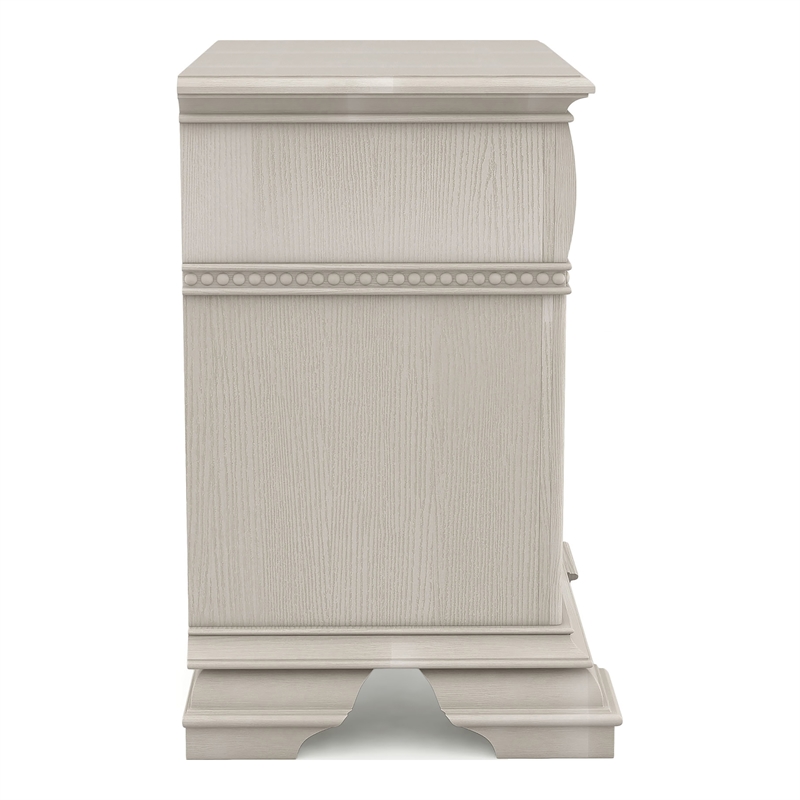 Furniture of America Charo Wood 2-Drawer Nightstand with USB Port in White