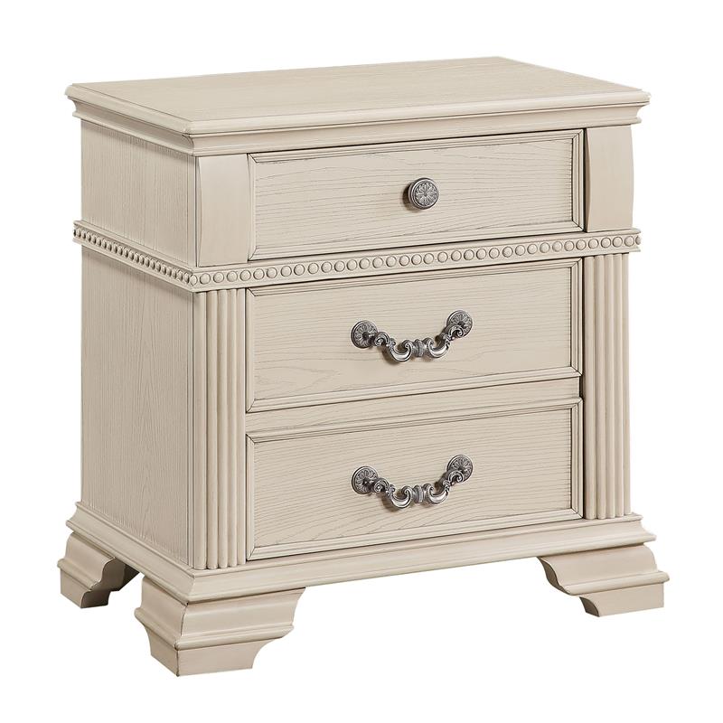 Furniture of America Charo Wood 2-Drawer Nightstand with USB Port in White