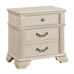 Furniture of America Charo Wood 2-Drawer Nightstand with USB Port in White