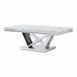Furniture of America Mersa Glam Metal 3-Piece Coffee Table Set in Chrome
