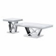 Furniture of America Mersa Glam Metal 2-Piece Coffee Table Set in Chrome