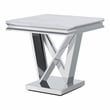 Furniture of America Mersa Glam Metal 2-Piece Coffee Table Set in Chrome