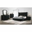 Furniture of America Sakan Transitional Fabric Upholstered Queen Bed in Black