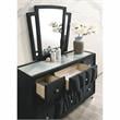 Furniture of America Sakan Transitional Fabric and Wood Framed Mirror in Black