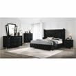 Furniture of America Sakan Transitional Fabric and Wood Framed Mirror in Black