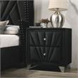 Furniture of America Sakan Transitional Fabric Upholstered Nightstand in Black