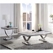Furniture of America Linke Glam Metal 2-Piece Coffee Table Set in Chrome