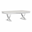 Furniture of America Linke Glam Metal 2-Piece Coffee Table Set in Chrome