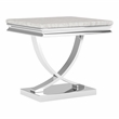 Furniture of America Linke Glam Metal 2-Piece Coffee Table Set in Chrome