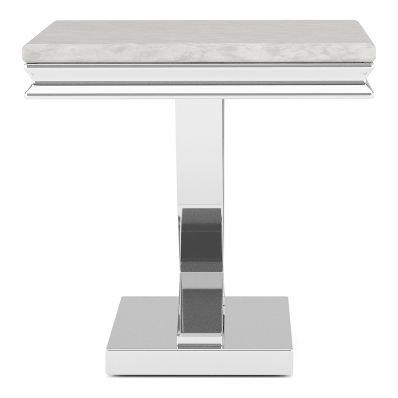 Furniture of America Linke Glam Metal 3-Piece Coffee Table Set in Chrome