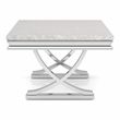 Furniture of America Linke Glam Metal 3-Piece Coffee Table Set in Chrome