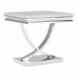 Furniture of America Linke Glam Metal Pedestal End Table in Chrome