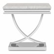 Furniture of America Linke Glam Metal Pedestal End Table in Chrome