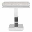 Furniture of America Linke Glam Metal Pedestal End Table in Chrome