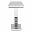 Furniture of America Linke Glam Metal Pedestal Console Table in Chrome