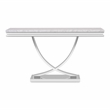 Furniture of America Linke Glam Metal Pedestal Console Table in Chrome