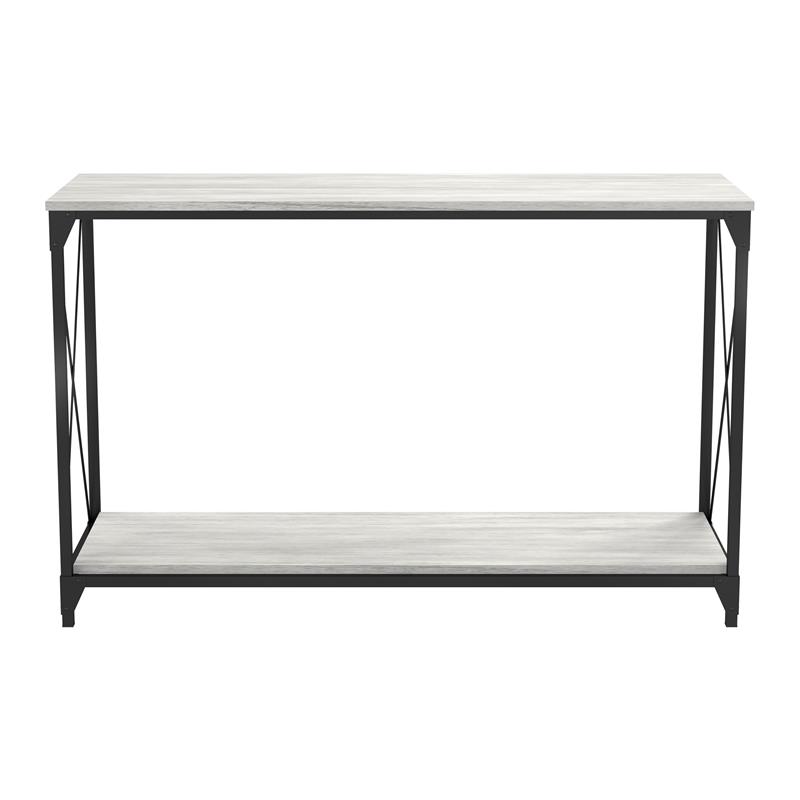 Furniture of America Clarissa Industrial Metal 1-Shelf Console Table in Black
