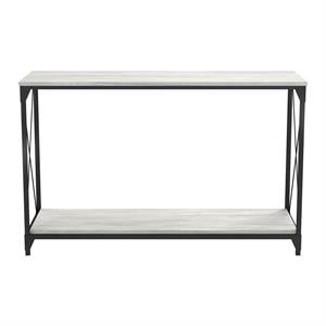Furniture of America Clarissa Industrial Metal 1-Shelf Console Table in Black