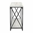 Furniture of America Clarissa Industrial Metal 1-Shelf Console Table in Black