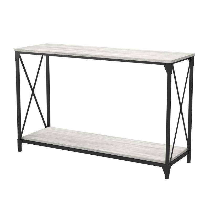 Furniture of America Clarissa Industrial Metal 1-Shelf Console Table in Black
