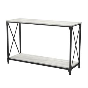 furniture of america clarissa industrial metal 1-shelf console table in black