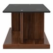 Furniture of America Thame Glass Top 2-Piece Coffee Table Set in Dark Walnut