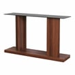 Furniture of America Thame Glass Top 3-Piece Coffee Table Set in Dark Walnut