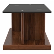 Furniture of America Thame Glass Top 3-Piece Coffee Table Set in Dark Walnut