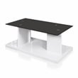 Furniture of America Thame Glass Top 3-Piece Coffee Table Set in White