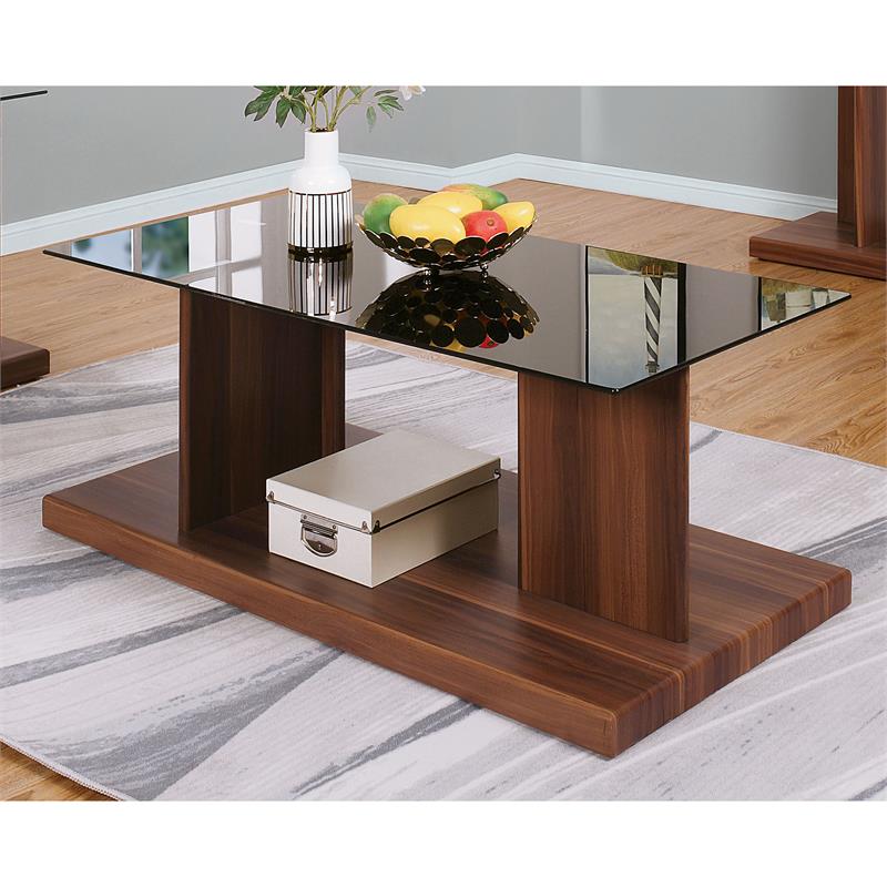 Furniture of America Thame Contemporary Wood Coffee Table in Dark Walnut