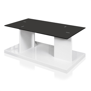 furniture of america thame contemporary wood coffee table in white