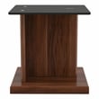 Furniture of America Thame Contemporary Glass Top End Table in Dark Walnut