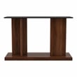 Furniture of America Thame Contemporary Glass Top Console Table in Dark Walnut