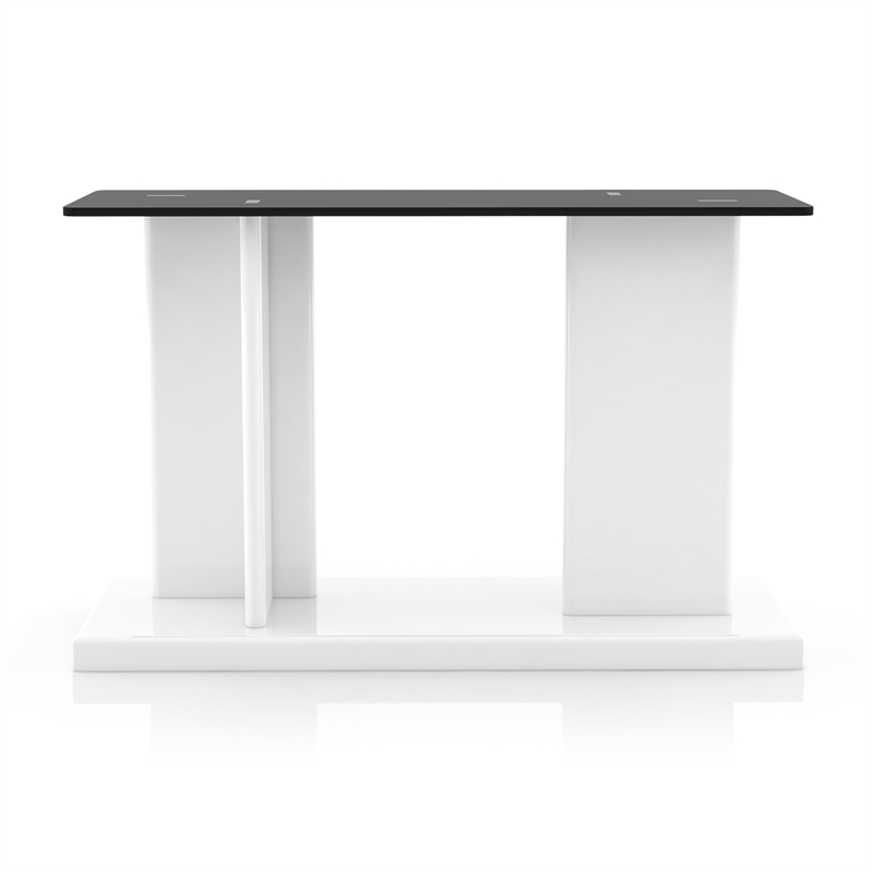 Furniture of America Thame Contemporary Glass Top Console Table in White