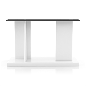 Furniture of America Thame Contemporary Glass Top Console Table in White