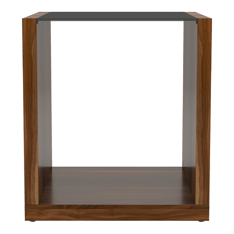 Furniture of America Trice Contemporary Wood 1-Shelf End Table in Walnut