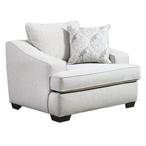 furniture of america karli contemporary fabric upholstered chair in ivory