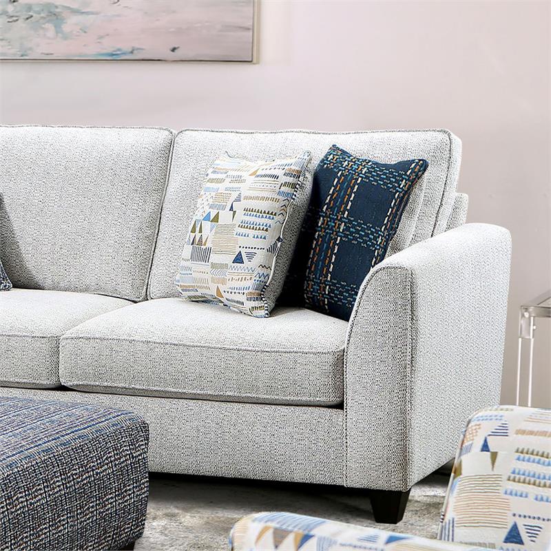Furniture of America Eland Contemporary Fabric Upholstered Sectional in Cream