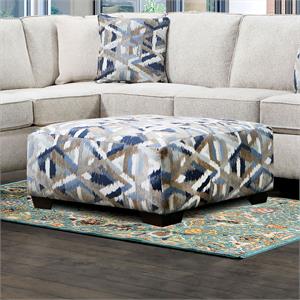 furniture of america yahse chenille upholstered ottoman in multi-color