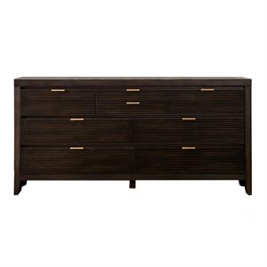 furniture of america tezra contemporary wood 8-drawer dresser in dark walnut