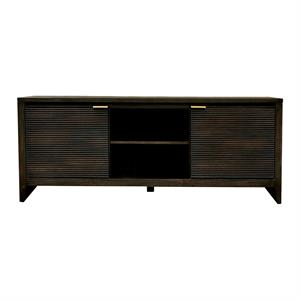 furniture of america tezra contemporary wood 2-door media chest in dark walnut