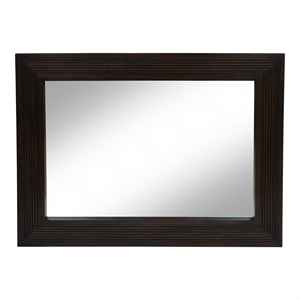 Furniture of America Tezra Contemporary Solid Wood Framed Mirror in Dark Walnut