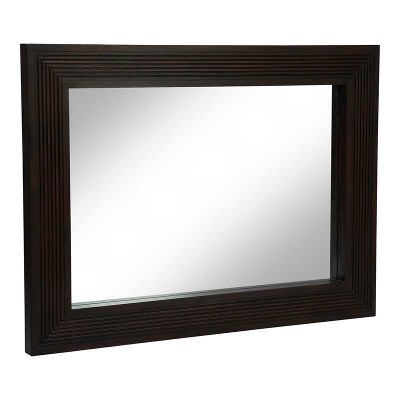 Furniture of America Tezra Contemporary Solid Wood Framed Mirror in Dark Walnut
