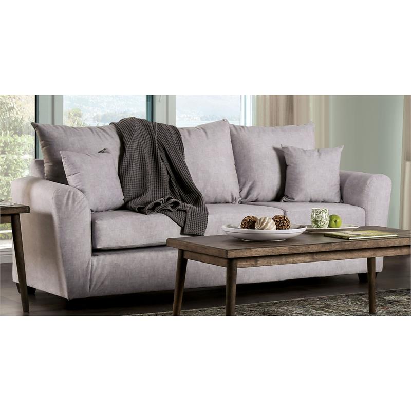 Furniture of America Argan Contemporary Fabric 2-Piece Sofa Set in Gray