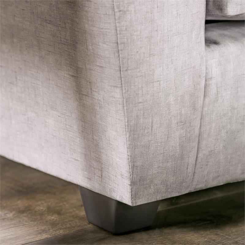 Furniture of America Argan Contemporary Fabric Upholstered Sofa in Gray