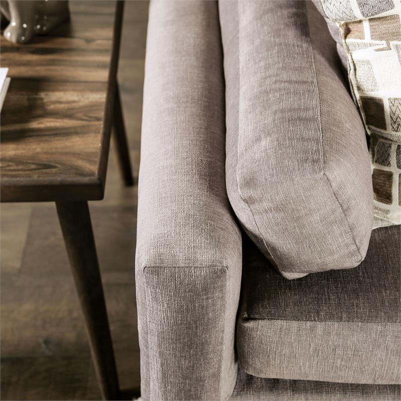 Furniture of America Horst Contemporary Fabric L-Shaped Sectional in Light Gray