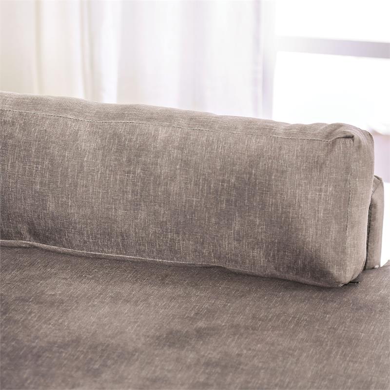 Furniture of America Horst Contemporary Fabric L-Shaped Sectional in Light Gray