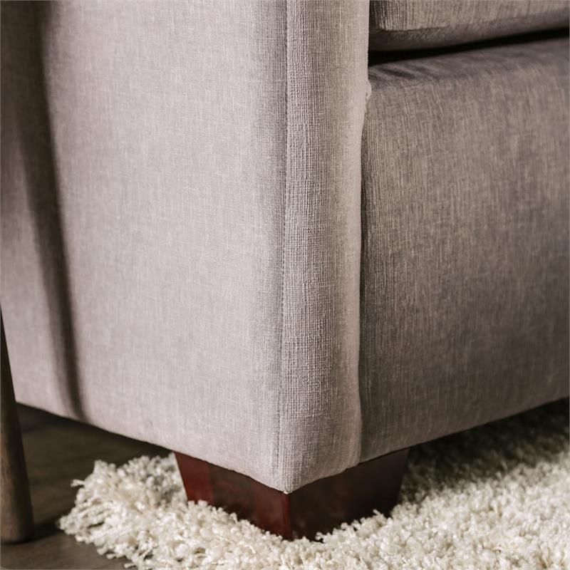 Furniture of America Horst Contemporary Fabric L-Shaped Sectional in Light Gray