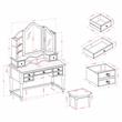 Furniture of America Estae Traditional Solid Wood 3-Piece Vanity Set in White